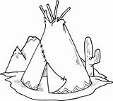 Coloring Native American Indian sketch template