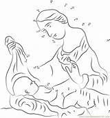 Jesus Christmas Dots Connect Birth Dot Christ Celebrations Sketch Worksheet Printable Kids Paintingvalley sketch template