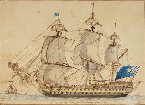 his majestys ship sans pareil shorting sails 1802 national maritime