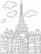 Coloring Pages Paris Printable Sheets Tower Eiffel Drawing Colouring Kids Cute Adult Embroidery Sempre Buildings Choose Board Books Sketch Craft sketch template