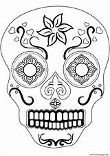Skull Coloring Sugar Calavera Pages Printable Skulls Easy Drawing Print Tattoo Color Designs Book Sheets sketch template