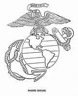 Coloring Marine Pages Corps Forces Military Armed Force Air Logo Drawing Patriotic Printable Army Print Sheets Emblem Veterans Corp Colouring sketch template