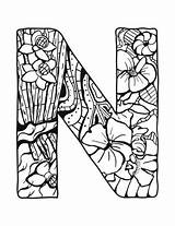 Coloring Pages Zentangle Letter Printable Mandala Alphabet Zentangles Supercoloring Comments Kaynak sketch template