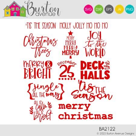 christmas phrases cut file burton avenue