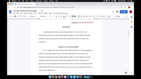 chicago style paper template google docs