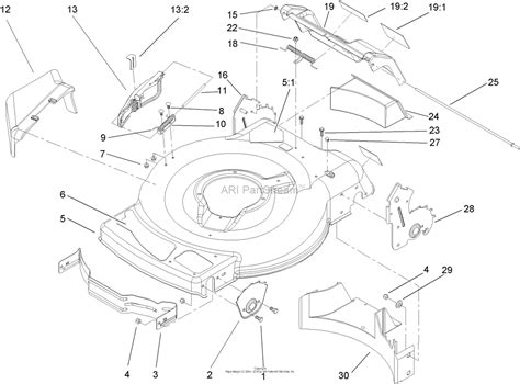 toro   recycler lawnmower  sn   parts diagram  housing assembly