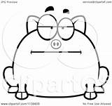 Bored Chubby Pig Clipart Cartoon Cory Thoman Outlined Coloring Vector Collc0121 Protected Royalty sketch template