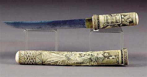 japanese meiji ivory cased seppuku dagger