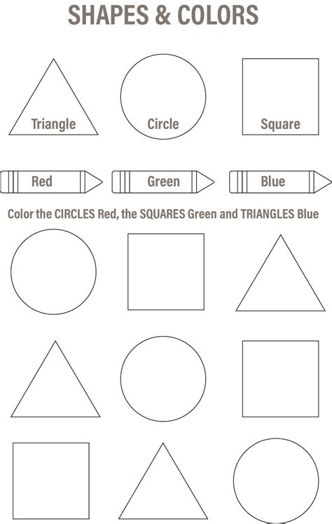 printable shapes worksheets  kindergarten  printable