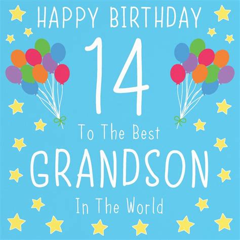 Grandson 14th Birthday Card Happy Birthday 14 To The Etsy Uk In 2022