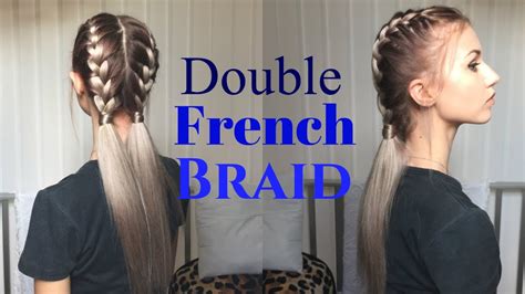 how to awesome easy double french braid stella youtube