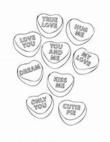 Coloring Hearts Valentine Valentines Pages Candy Heart Conversation Printable Color Colouring Printables Make Sheets Kids Mine Takes Party Sweethearts Print sketch template