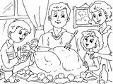 Thanksgiving Family Coloring Pages sketch template