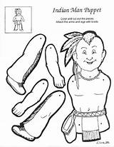 Indian Native Puppet Puppets American Man Coloring Cupboard Paper Pages Indians Maternelle Crafts Printable Et Americans Colouring Cut Cow Pilgrim sketch template