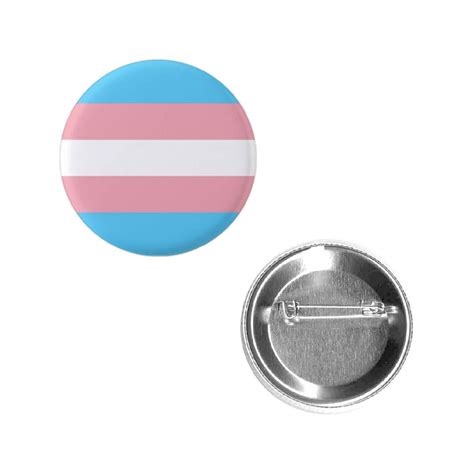 Transgender Classic Trans Pride Flag Pin 1 5” Round Circle