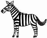 Zebra Cartoon Blank sketch template