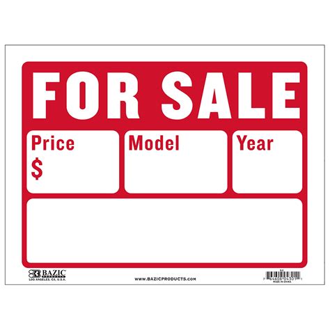printable  sale signs  cars
