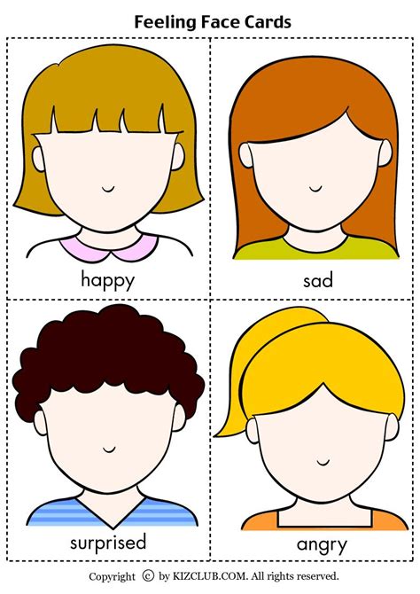 feelings picture cards