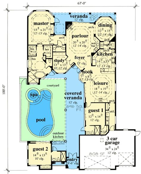 related image florida house plans pool house plans courtyard house plans  house plans
