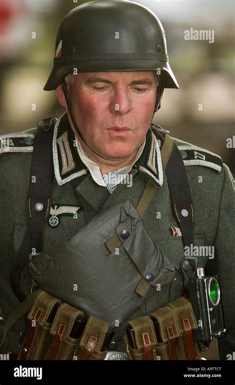 german army soldier  ww uniform  glen miller festival stock photo