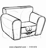 Chair Clipart Character Cartoon Coloring Couch Sofa Cory Thoman Outlined Vector Clipartpanda Getdrawings Pages sketch template