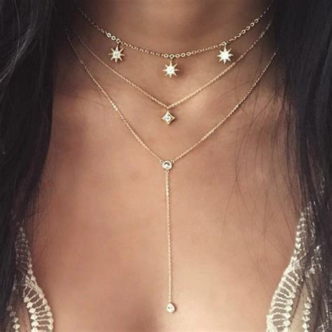 gold layered starburst necklace starburst necklace crystal necklace pendant crystal necklace