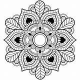 Mandala Coloring Detailed Pages Size Print Printable sketch template