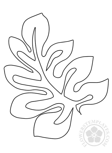 printable tropical leaf template flowers templates