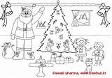 Christmas Coloring Pages Scene Swati Sharma sketch template