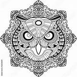 Mandala Coloring Pages Owl Template sketch template