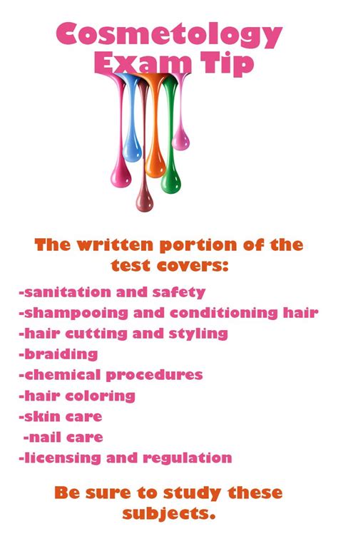 cosmetology exam tip  written portion   test covers sanitation