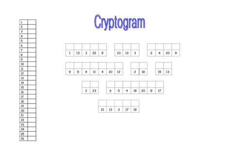 printable cryptograms  printabletemplates