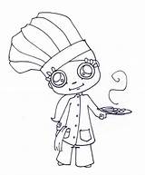 Chef Coloring Cooking Hat Little Pages Chefs Color Mexican Print Silhouette Printable Cake Fish Books Kids Popular sketch template