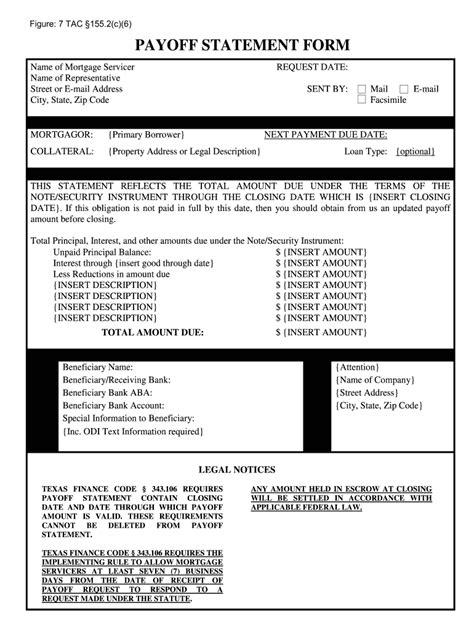 private mortgage payoff letter template fill  printable