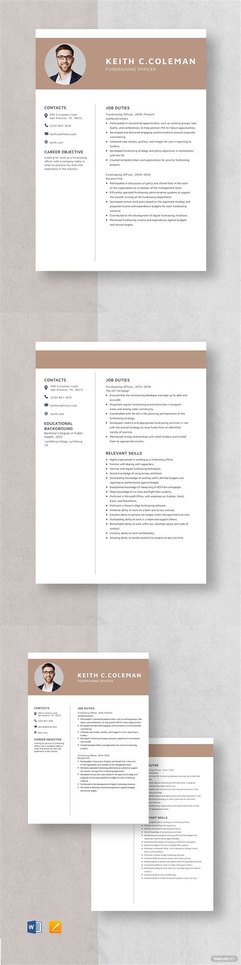 fundraising officer resume template   resume template