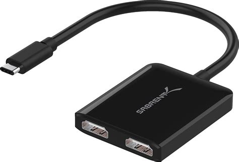 sabrent usb type c dual hdmi adapter [supports up to two 4k 30hz