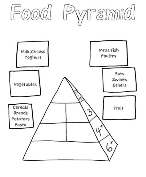 learn  food pyramid coloring pages  print
