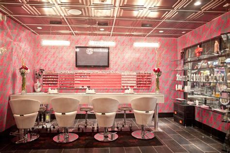 pretty  pink nail bar salon decor organic spa