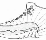 Jordan Coloring Pages Shoe Shoes Getdrawings Getcolorings Drawing Line sketch template