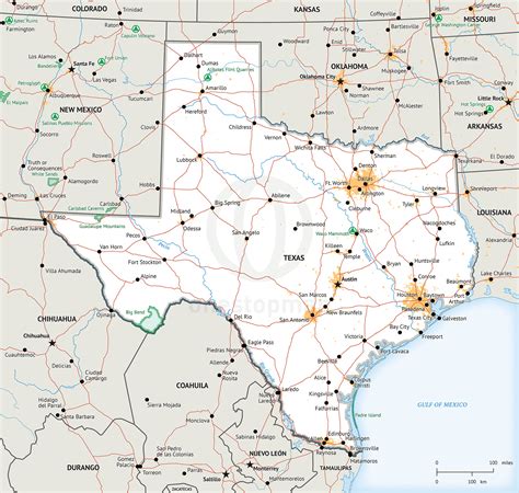 stock vector map  texas  stop map