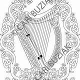 Harp Colouring sketch template
