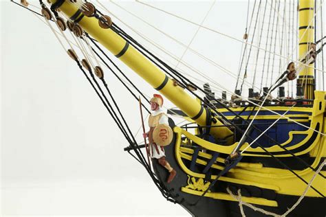 close up photos of ship model of english hms agamemnon of 1781
