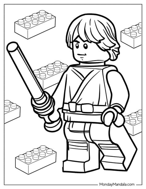 lego luke skywalker coloring page