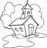 Church Coloring Pages Painting Color House Bell Tower Worship Outline Tocolor sketch template