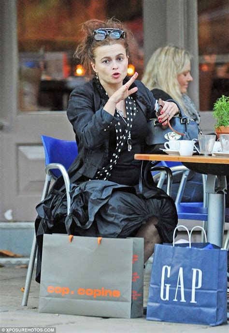Helena Bonham Carter Pulls A Series Of Funny Faces During Shopping Trip