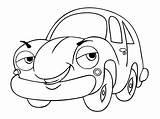 Mobil Kartun Mewarnai Lucu Klasik sketch template