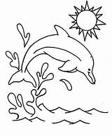 Dolphin Coloring Pages Splash Cute Jump Jumping Baby Sun Drawing Printable Colouring Color Getdrawings Getcolorings Adults Kids Colorings Print sketch template