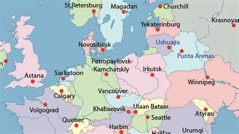 European Capitals Replaced By Cities With The Same Latitude Big Think