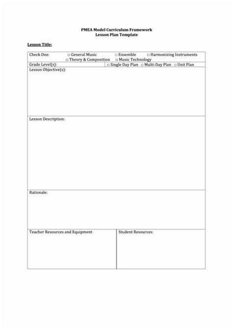 lesson plan template lovely general  lesson plan template