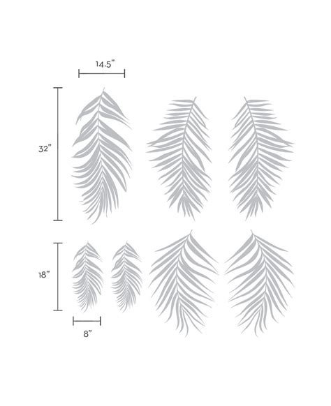 palm leaves wall decal simple shapes